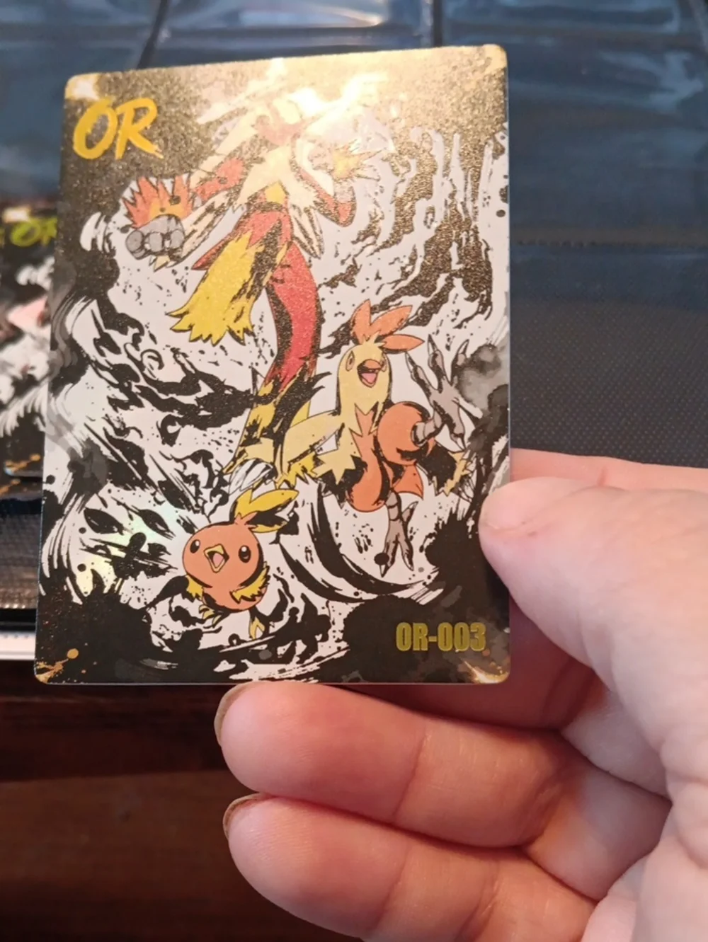 Pokemon Trading Card Orange Yellow Black Gold Accents